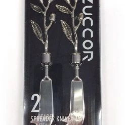 On Sale Zuccor 2 Piece Kona Berries Polished Metal Luxury Gourmet Cheese Spreader Knives - 6.75'' 9 On Sale Zuccor 2 Piece Kona Berries Polished Metal Luxury Gourmet Cheese Spreader Knives - 6.75''