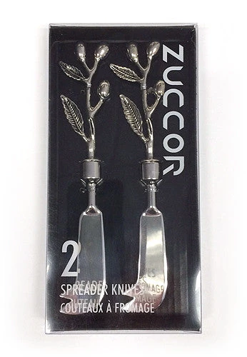 On Sale Zuccor 2 Piece Kona Berries Polished Metal Luxury Gourmet Cheese Spreader Knives - 6.75'' 6 On Sale Zuccor 2 Piece Kona Berries Polished Metal Luxury Gourmet Cheese Spreader Knives - 6.75''