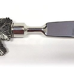 Zuccor 2 Piece Pine Cones Polished Metal Luxury Gourmet Cheese Spreader Knives - 5.5''