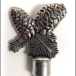 Zuccor 2 Piece Pine Cones Polished Metal Luxury Gourmet Cheese Spreader Knives - 5.5''