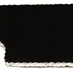 Mountain Woods Simply Bamboo Sales 16 Zuccor On Sale Handmade Organic Marble / Black Granite Server Board With Silver Finished Chiseled Edge, 12”X8.5”