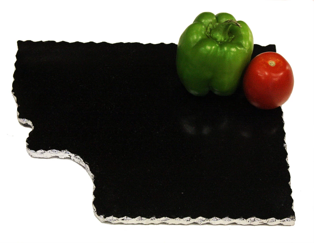 Zuccor On Sale Handmade Organic Marble / Black Granite Server Board With Silver Finished Chiseled Edge, 12”X8.5” 8 Zuccor On Sale Handmade Organic Marble / Black Granite Server Board With Silver Finished Chiseled Edge, 12”X8.5”