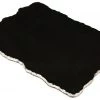 Zuccor Handmade Organic Marble / Black Granite Server Board With Silver Finished Chiseled Edge, 12”X8.5”