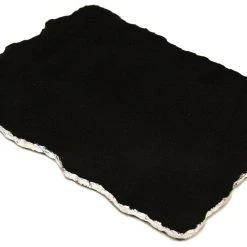 Zuccor Handmade Organic Marble / Black Granite Server Board With Silver Finished Chiseled Edge, 12”X8.5”