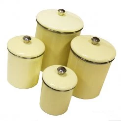 Zuccor Set Of 4 Stainless Steel Yellow Sand Canister Set On Sale