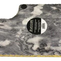 Zuccor On Sale Handmade Organic Marble Server Board With Gold Finished Chiseled Edge, 12”X8.5”