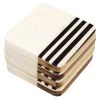 On Sale Zuccor Natural Marble With Inlaid Acacia Hard Wood Set Of 4 Coasters,  4”X4” X.5”